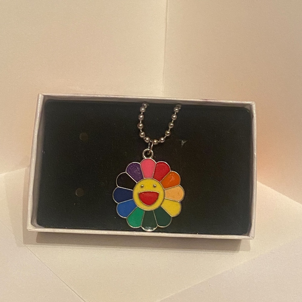 Flower dog tag chain